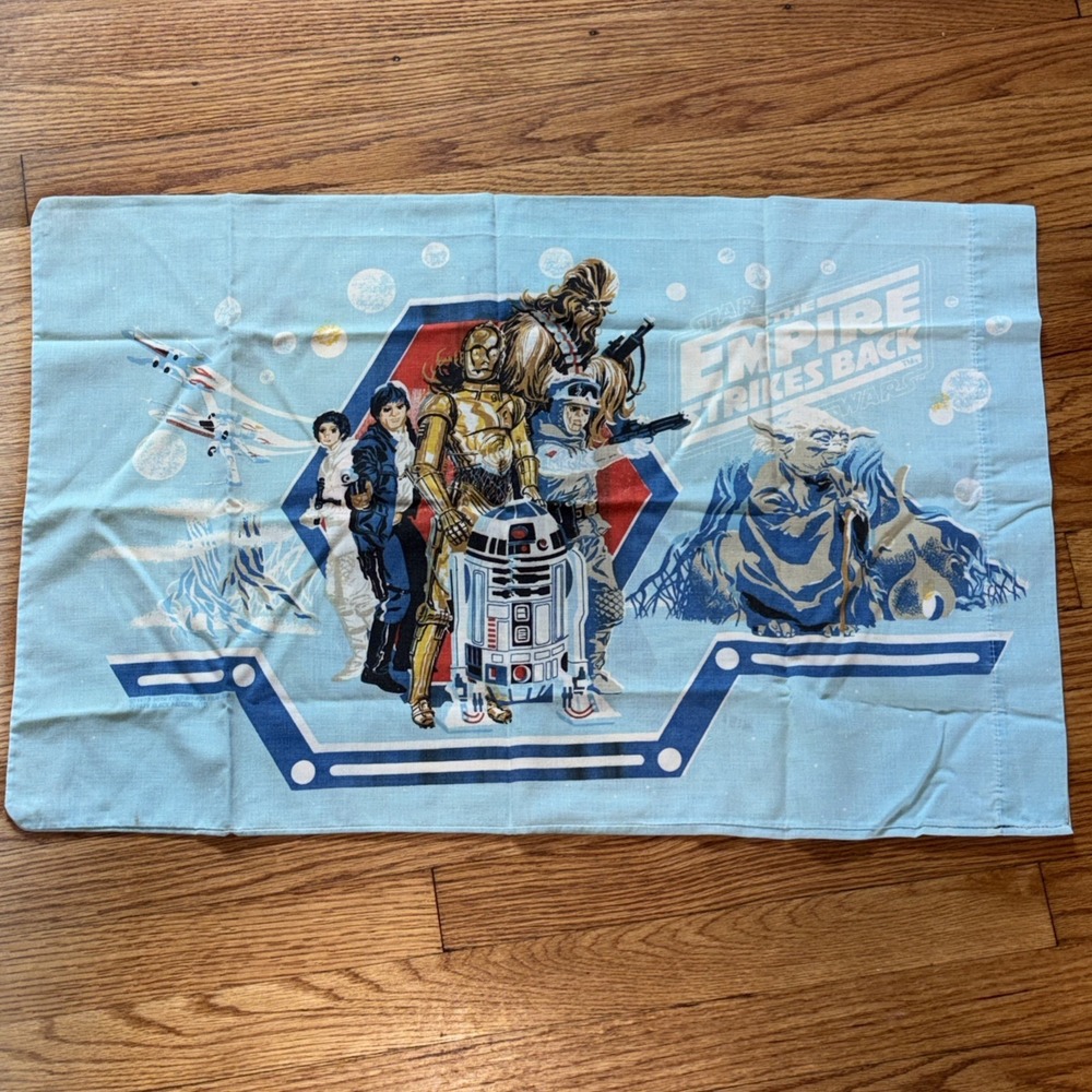 Vintage 1979 Star Wars The Empire Strikes Back Pillow Case Double Sided 28x19"